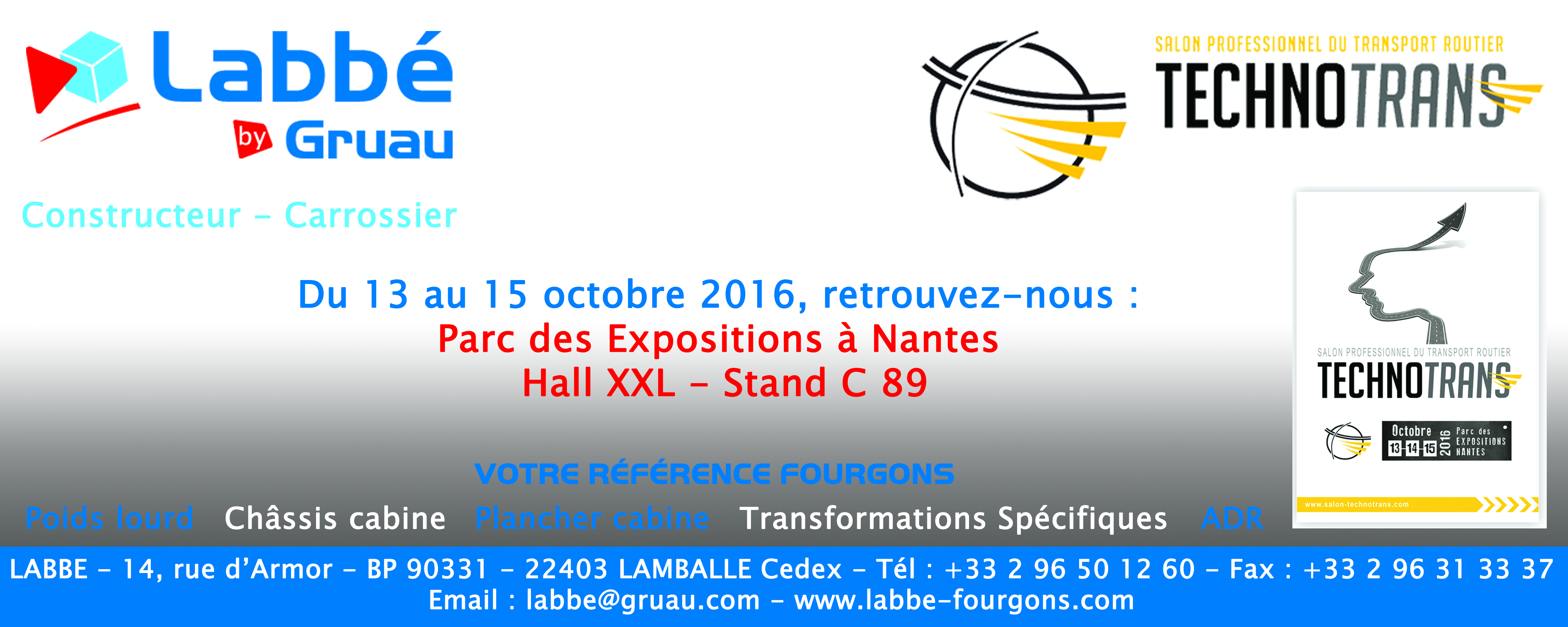 Bandeau LABBE by GRUAU pour salon Technotrans 2016