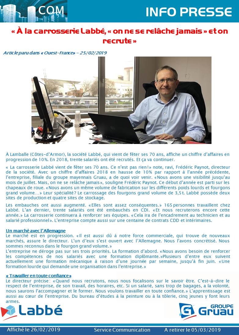 LABBE_Article sur les 70 ans de la carrosserie